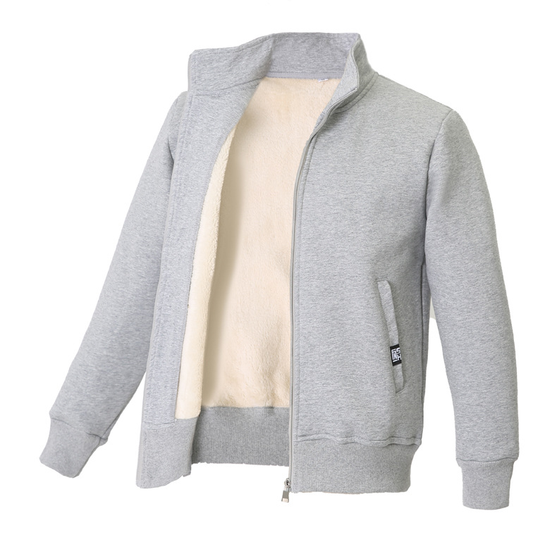 Wholesale Men's Jacket Plus Size Men's Coats Jacket Zippers Winter Thick Fleece Long Sleeve Custom Embroidery Casual Jacket