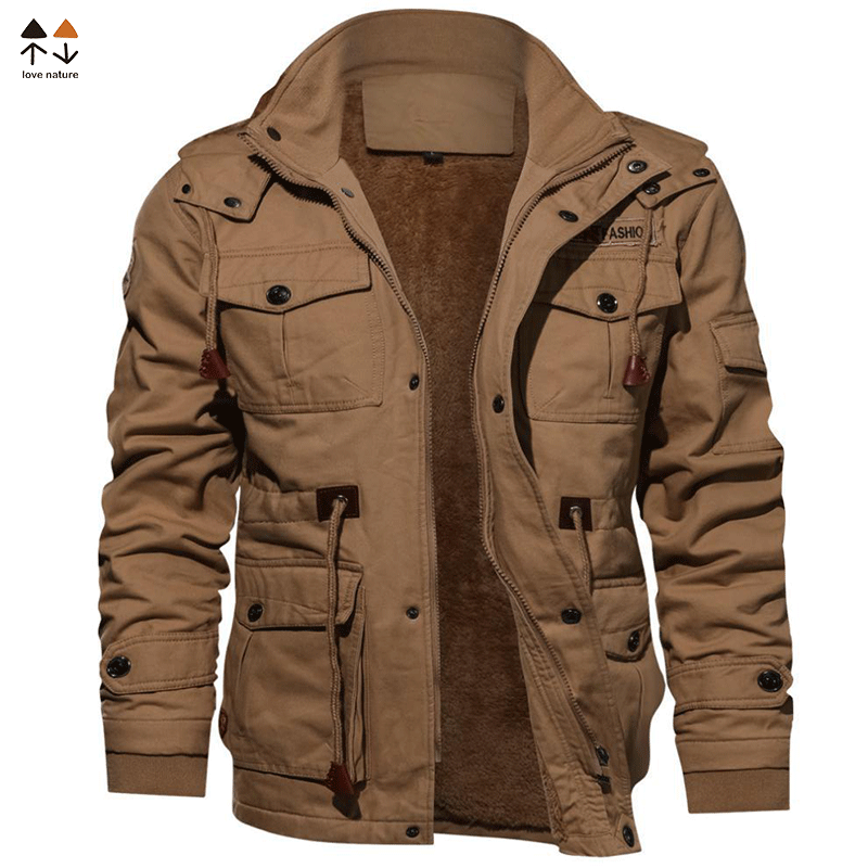 Factory Direct Men's Sports Jacket Winter Cotton Jacket with Removable Fleece Hood Formal Style 100% Cotton Coated Processing