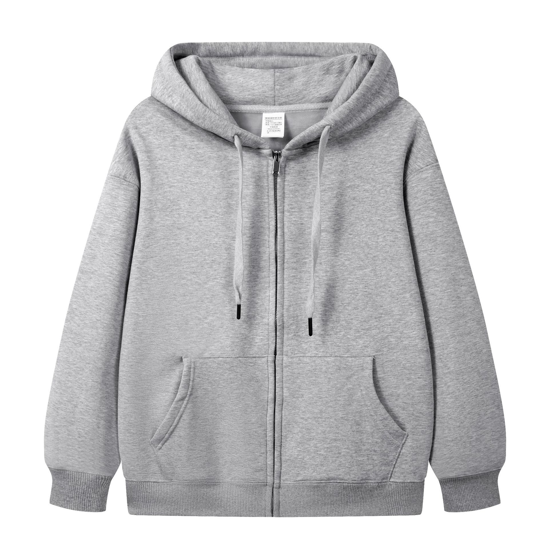 Clothing Manufacturers Custom Autumn/winter New 360 Grams Collection Fabric Solid Color Hooded Zipper Cardigan Sweatshirt Jacket